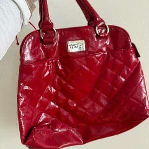 Kenneth Cole Reaction Shiny Red Quilted Shoulder Bag